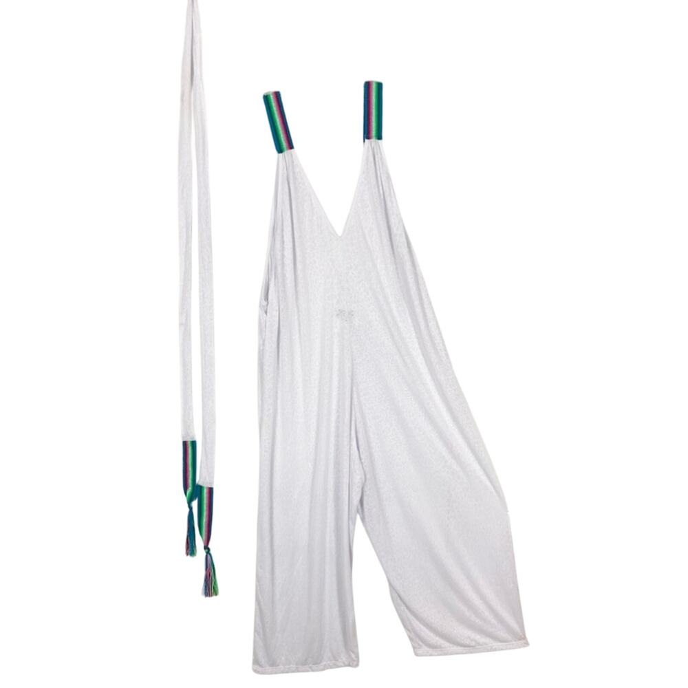 nwot PITUSA Jumpsuit Petite Rainbow-Straps Wide Leg V-Neck Lightweight Peru Boho